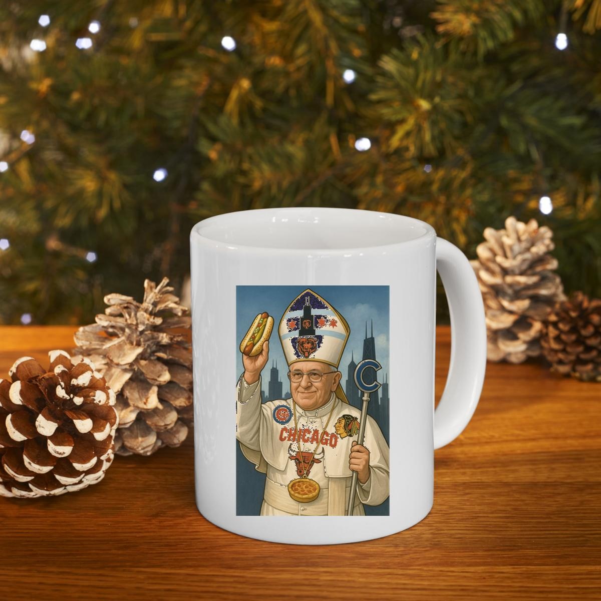 Pope Chicago Sports Team Cubs Bears Bulls Blackhawks Mug 4