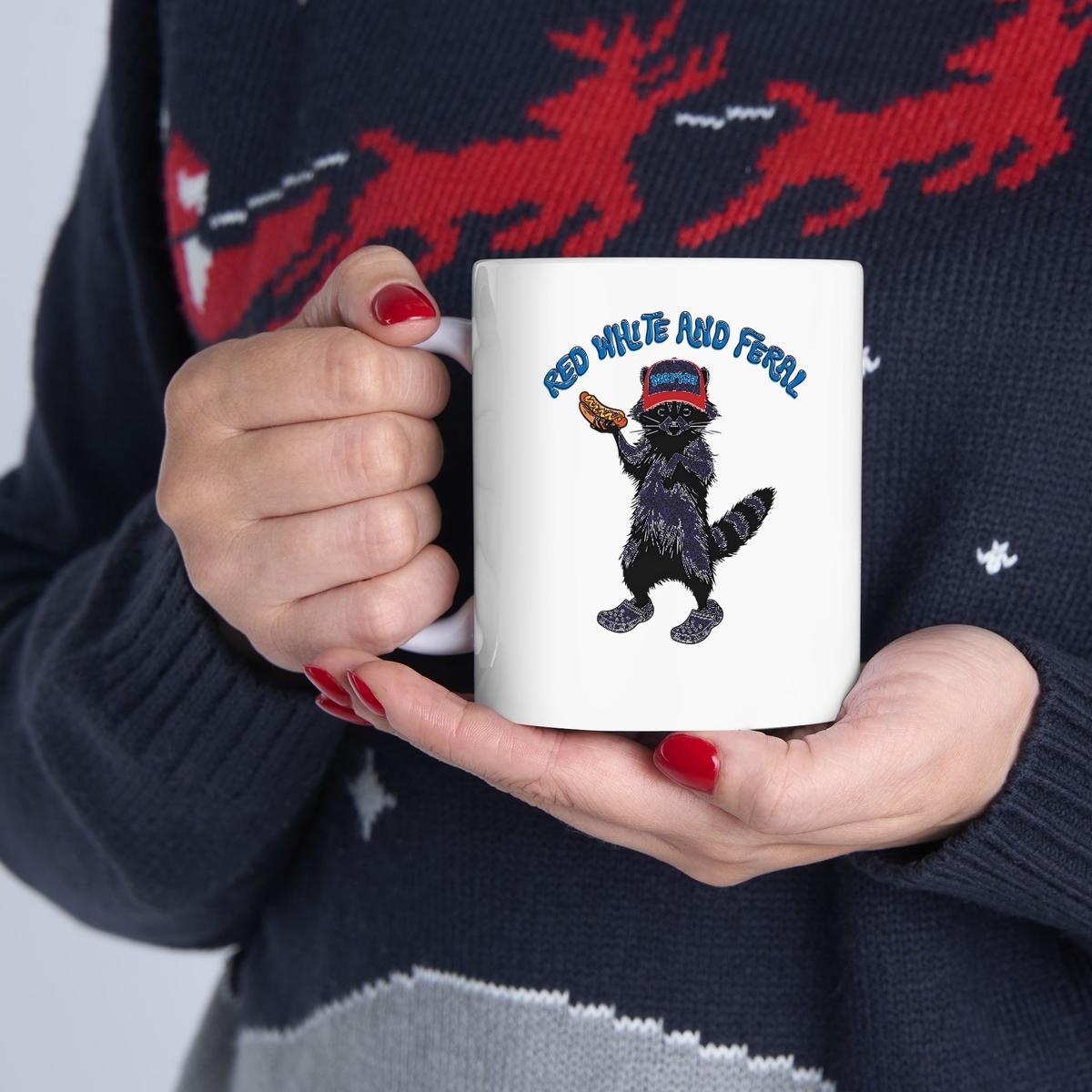 Raccoon Red White And Feral 4Th Of July Mug 1