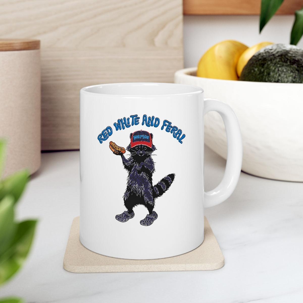 Raccoon Red White And Feral 4Th Of July Mug 2