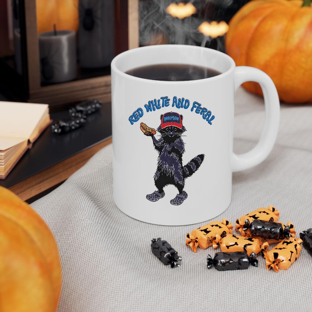 Raccoon Red White And Feral 4Th Of July Mug 3