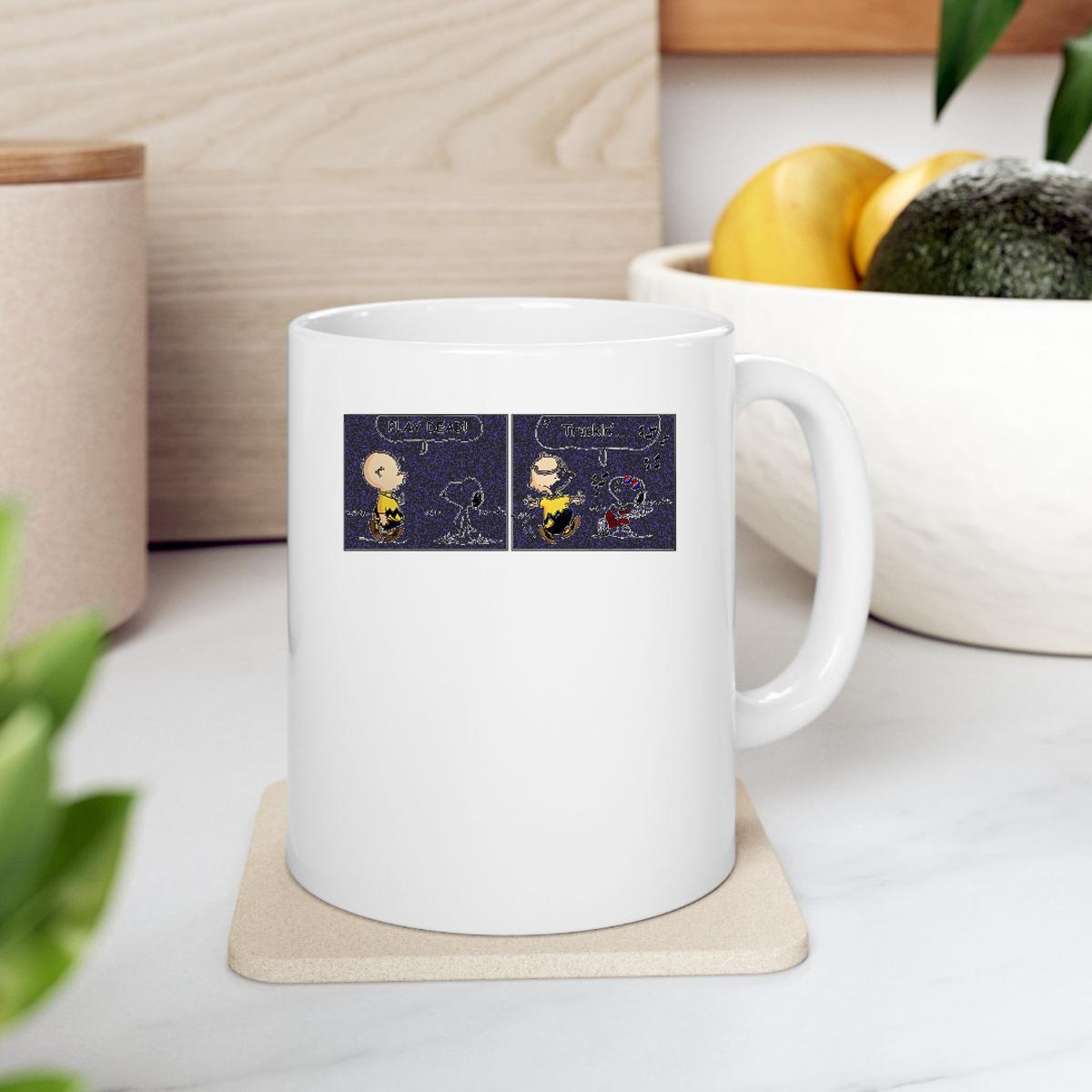 Snoopy Play Dead Charlie Brown Truckin Mug 2